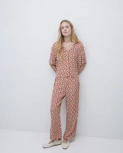 YERSE Pantalones cropped terracota Hot