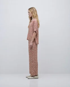 YERSE Pantalones cropped terracota Hot