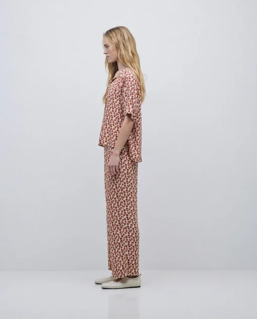 YERSE Pantalones cropped terracota Hot