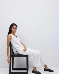 YERSE Pantalones de punto algodón crudo Fashion