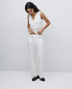 YERSE Pantalones de punto algodón crudo Fashion
