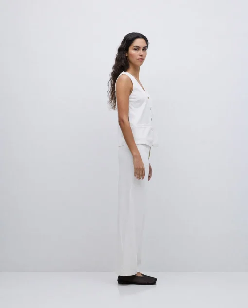 YERSE Pantalones de punto algodón crudo Fashion