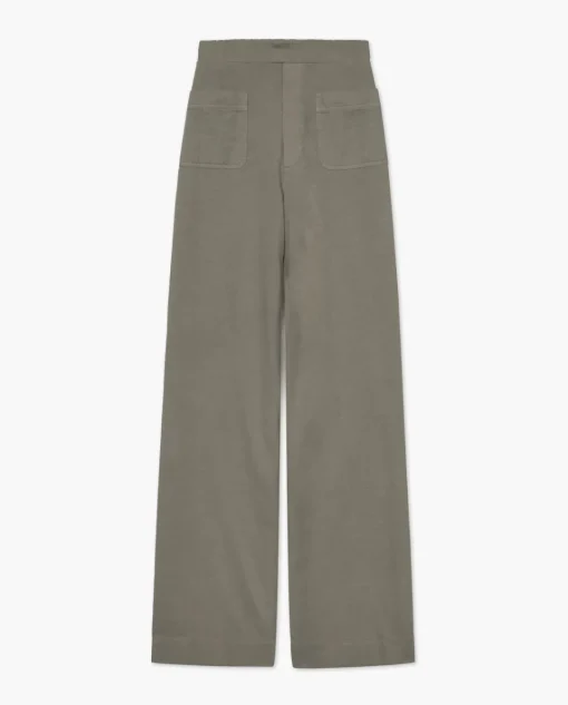 YERSE Pantalones de punto algodón caqui New