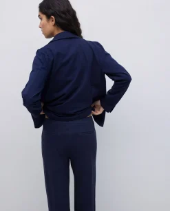 YERSE Pantalones de punto algodón azul oscuro Sale