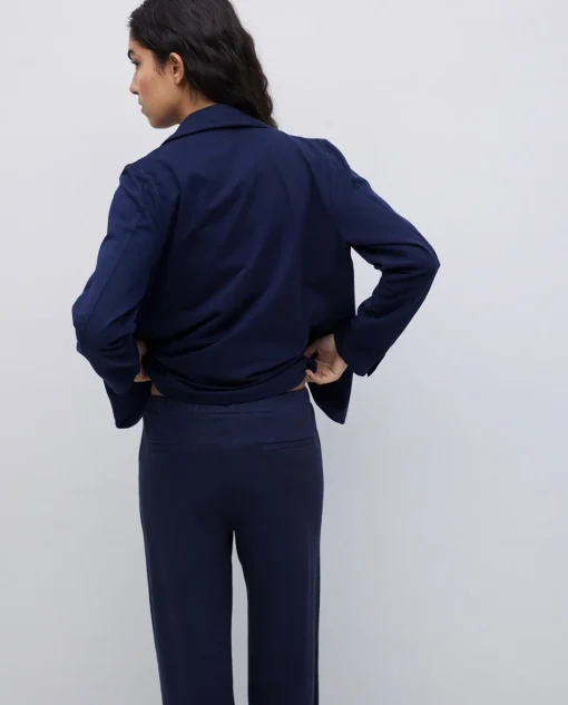 YERSE Pantalones de punto algodón azul oscuro Sale