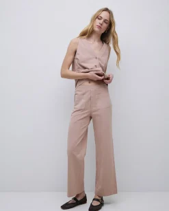 YERSE Pantalones de punto algodón rosa antiguo New