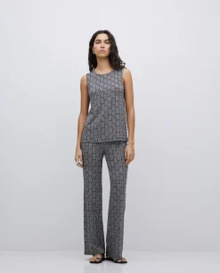 YERSE Pantalones flare geométrico negro Sale