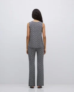 YERSE Pantalones flare geométrico negro Sale