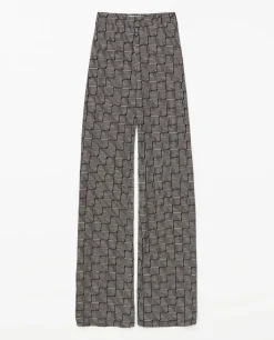 YERSE Pantalones flare geométrico negro Sale
