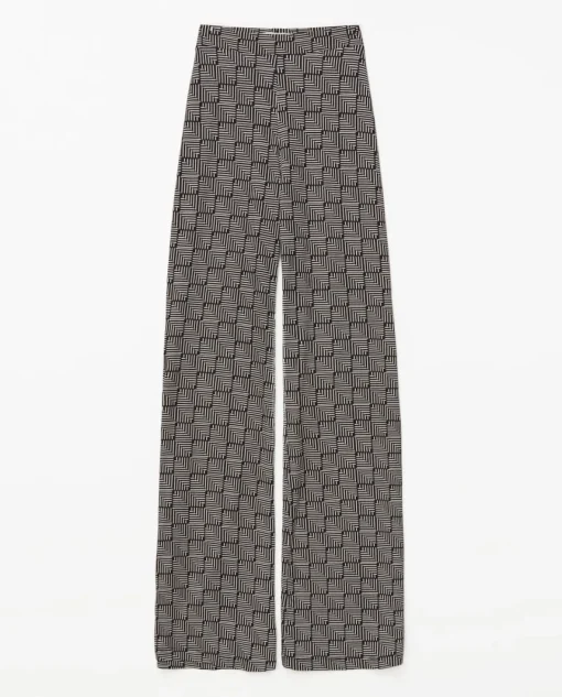 YERSE Pantalones flare geométrico negro Sale