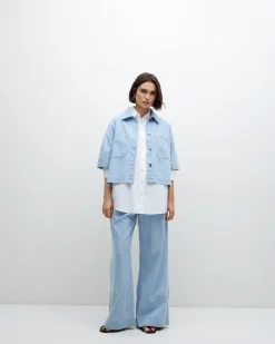 YERSE Pantalones palazzo denim azul Hot