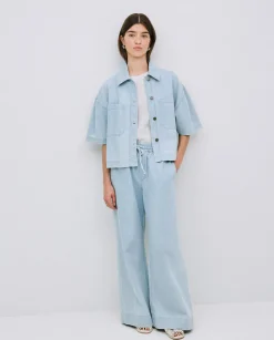 YERSE Pantalones palazzo denim azul Hot