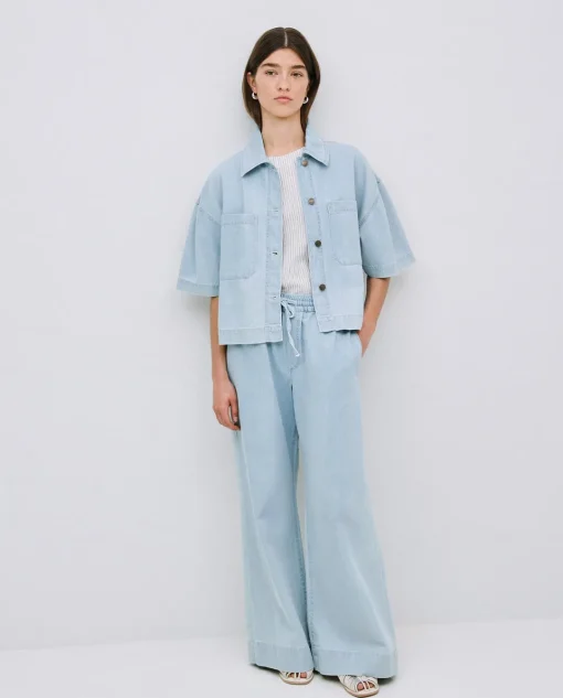 YERSE Pantalones palazzo denim azul Hot