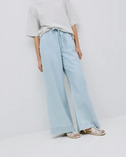YERSE Pantalones palazzo denim azul Hot