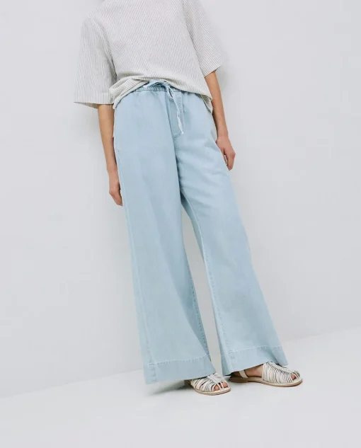 YERSE Pantalones palazzo denim azul Hot