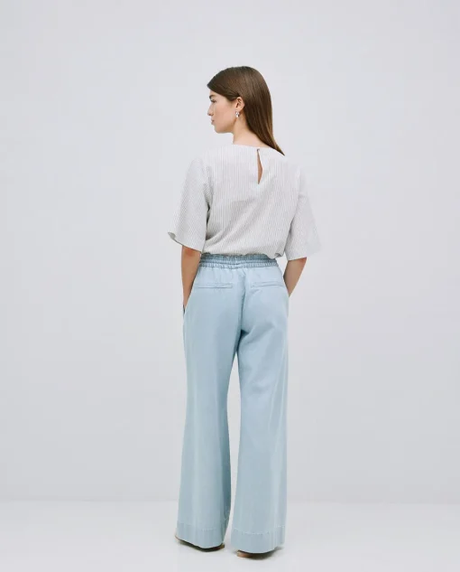 YERSE Pantalones palazzo denim azul Hot