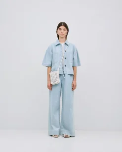 YERSE Pantalones palazzo denim azul Hot