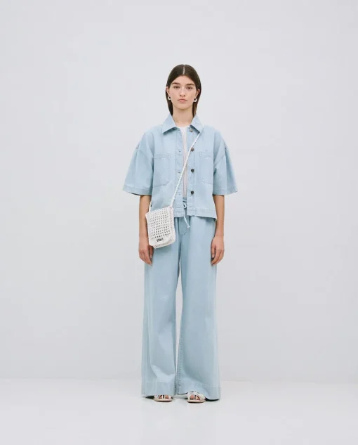 YERSE Pantalones palazzo denim azul Hot