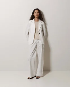 YERSE Pantalones popelín wide leg blanco Online