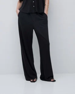 YERSE Pantalones punto fluidos negro Discount