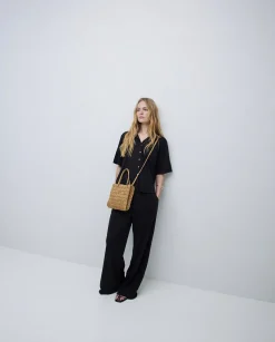 YERSE Pantalones punto fluidos negro Discount