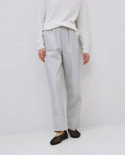 YERSE Pantalones rectos popelín gris Best