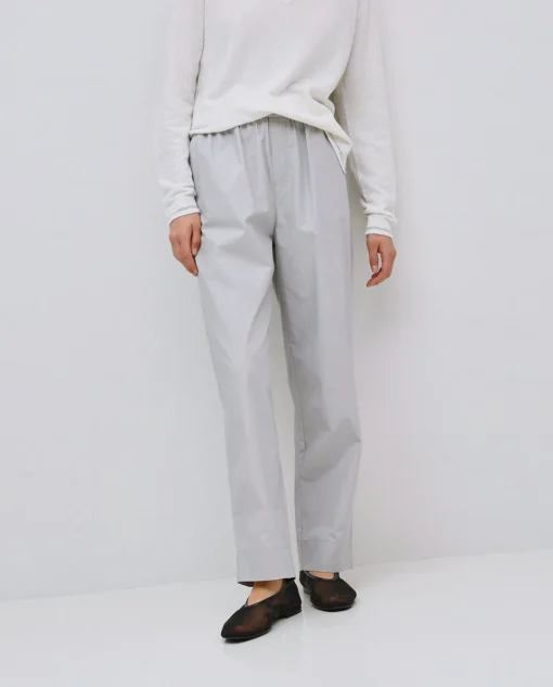 YERSE Pantalones rectos popelín gris Best