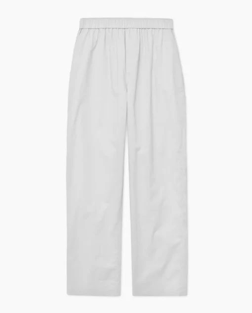 YERSE Pantalones rectos popelín gris Best