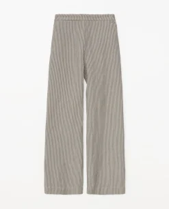 YERSE Pantalones rectos rayas azul grisáceo Online