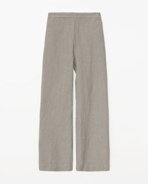 YERSE Pantalones rectos rayas azul grisáceo Online