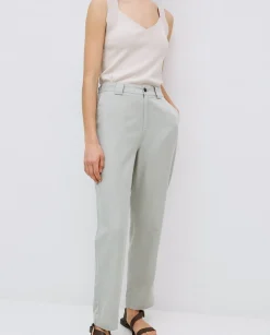 YERSE Pantalones rectos tencel verde New