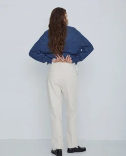 YERSE Pantalones sarga de algodón rectos crudo Hot