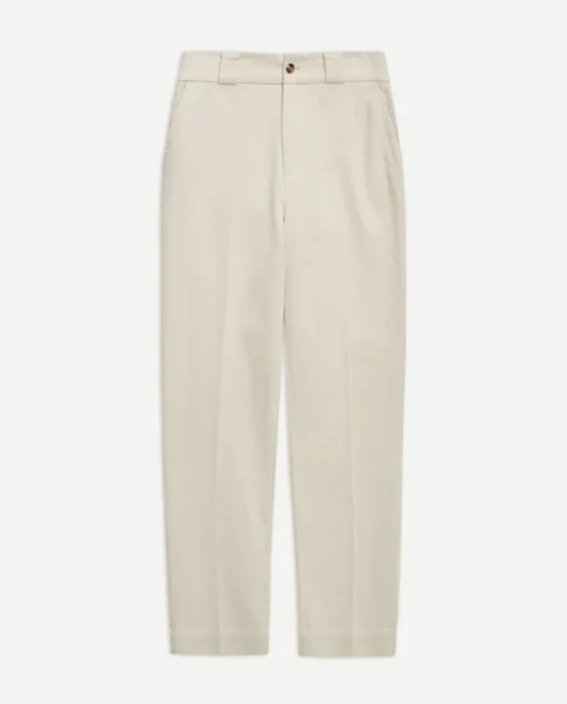 YERSE Pantalones sarga de algodón rectos crudo Hot