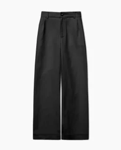 YERSE Pantalones wide leg pinzas negro Online