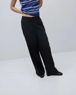 YERSE Pantalones wide leg tencel negro Best