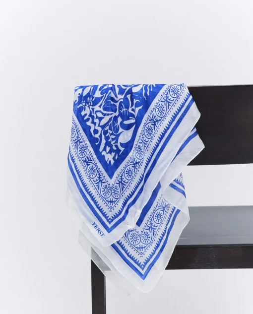 YERSE Pañuelo seda azul New