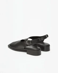 YERSE Sandalias cuero tacón negro Discount