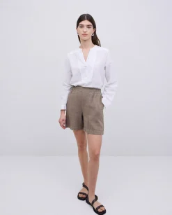 YERSE Short 100% lino caqui Hot