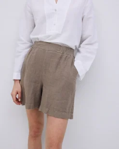 YERSE Short 100% lino caqui Hot