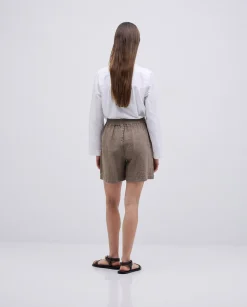 YERSE Short 100% lino caqui Hot