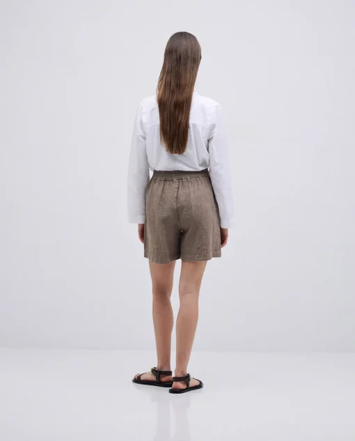 YERSE Short 100% lino caqui Hot