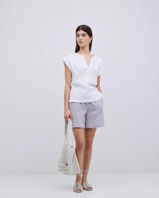 YERSE Short muselina gris Clearance