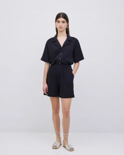 YERSE Short muselina negro Outlet