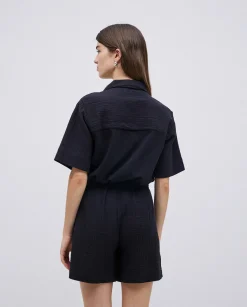 YERSE Short muselina negro Outlet