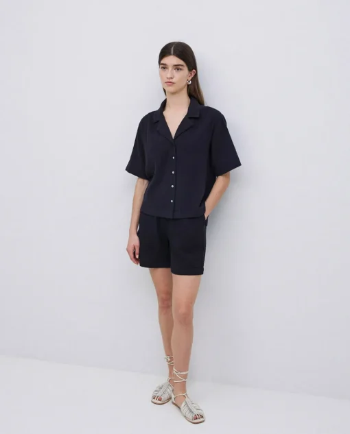 YERSE Short muselina negro Outlet