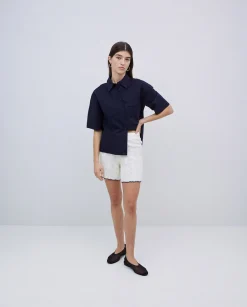 YERSE Short punto contraste blanco roto Discount