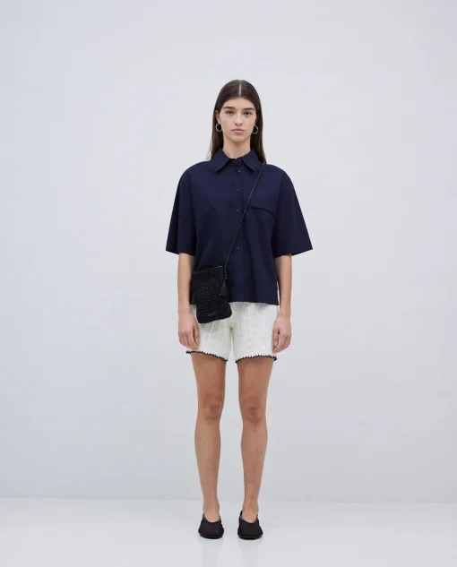 YERSE Short punto contraste blanco roto Discount