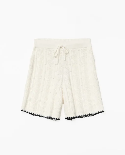 YERSE Short punto contraste blanco roto Discount