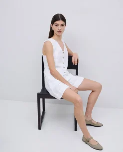 YERSE Shorts 100% lino blanco Discount