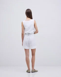 YERSE Shorts 100% lino blanco Discount